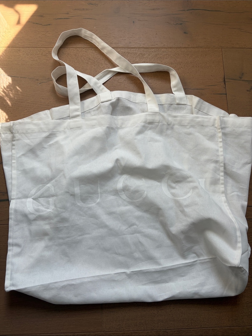 Gucci White Canvas Garment  Tote